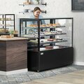 Avantco BC-60-SB 60in Black Square Refrigerated Bakery Display Case with LED Lighting 224BC60SB